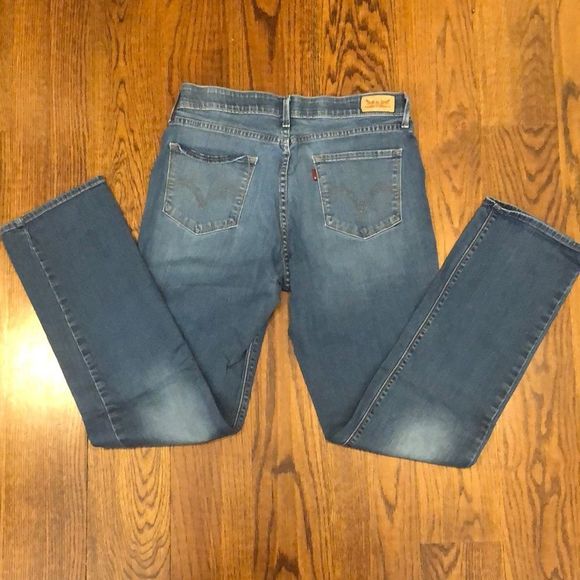 LEVIS Womens 525 Straight Leg Medium Wash Perfect Fit Denim Low Rise Jeans Sz 12 - Picture 2 of 5